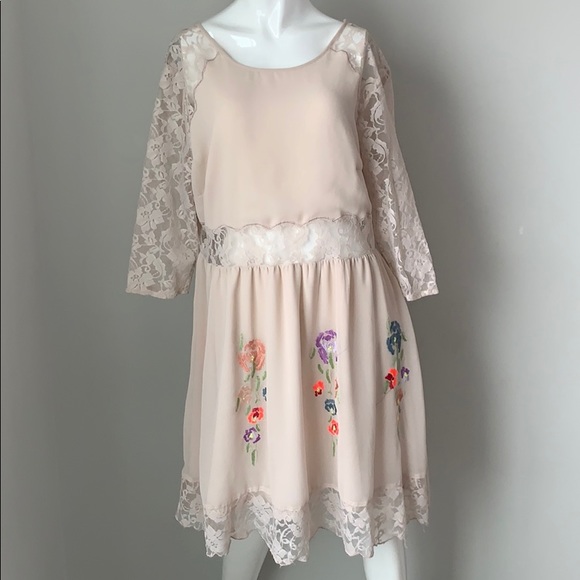 asos pink embroidered dress